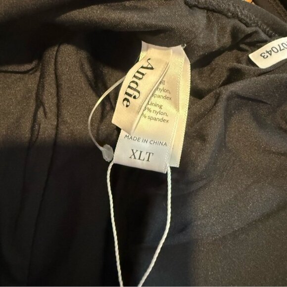 ANDIE New Black Mykonos Plunge One Piece Swimsuit Bathing Suit Tall Torso XL XLT - Picture 9 of 10